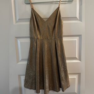 Lulu's Gold Homecoming Dress